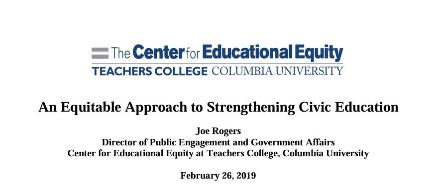 An Equitable Approach to Strengthening Civic Education