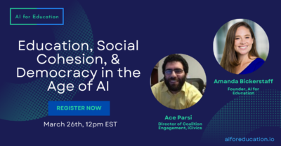 Education, Social Cohesion, and Democracy in the Age of AI